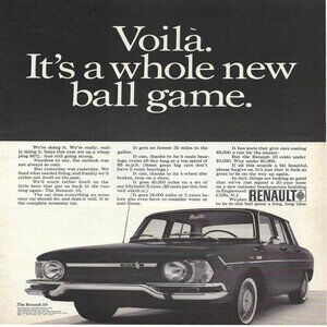 1967 Renault 10 Voila A Whole New Ball Game Vintage Magazine Print Ad/Poster